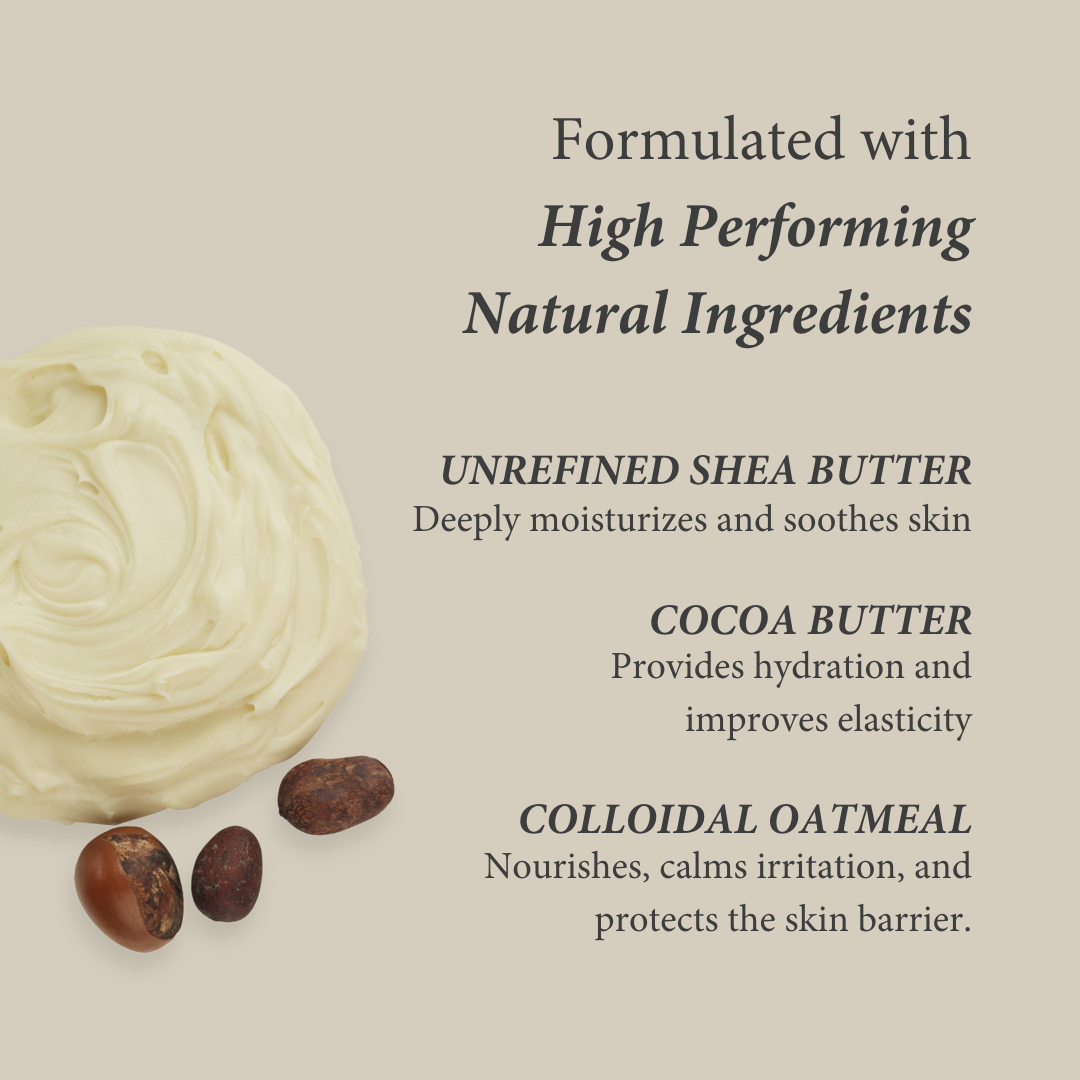 Whipped Shea Body Butter with Colloidal Oatmeal for Dry and Sensitive Skin
