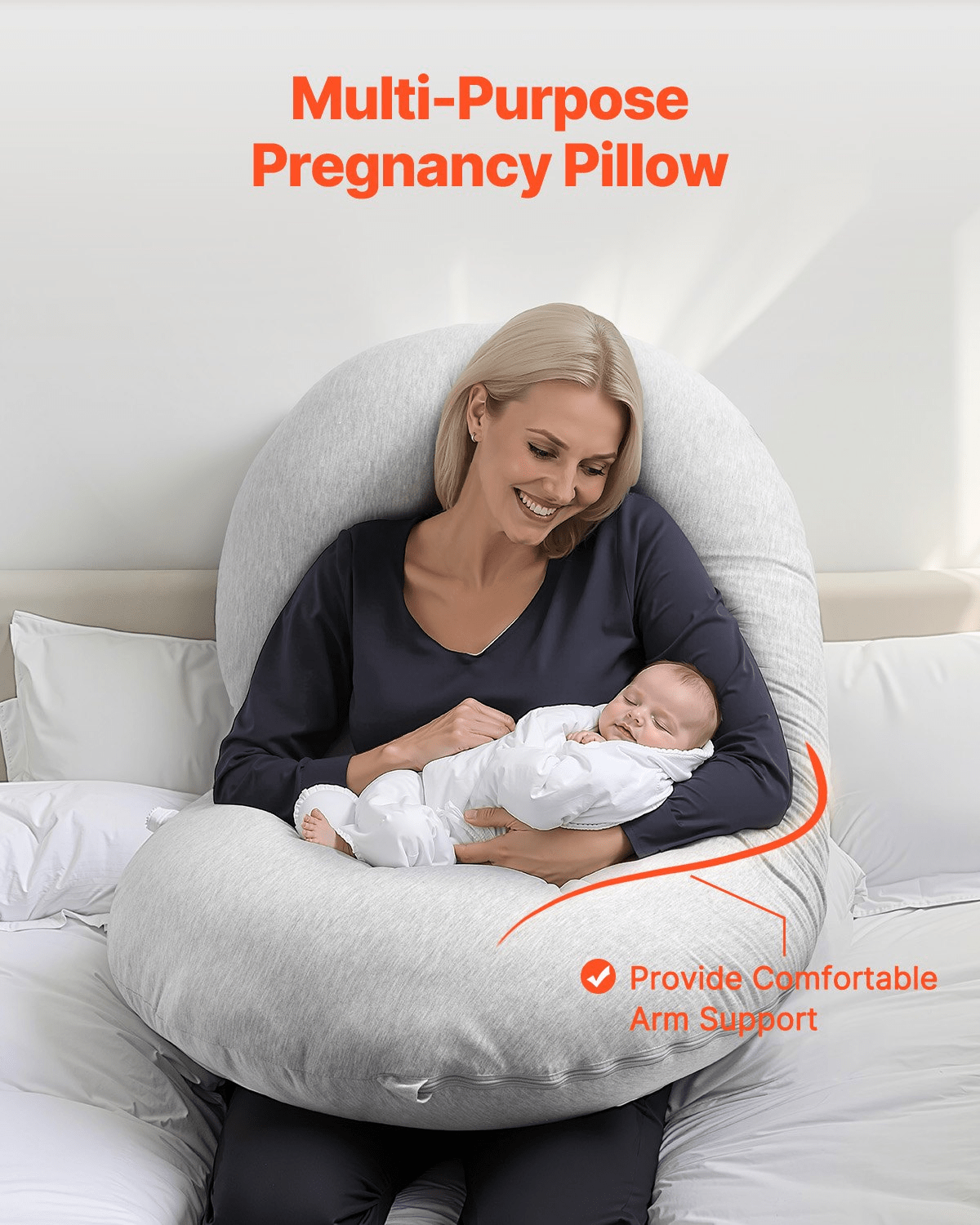 C Shaped Pregnancy Pillow — Full Body Maternity Support